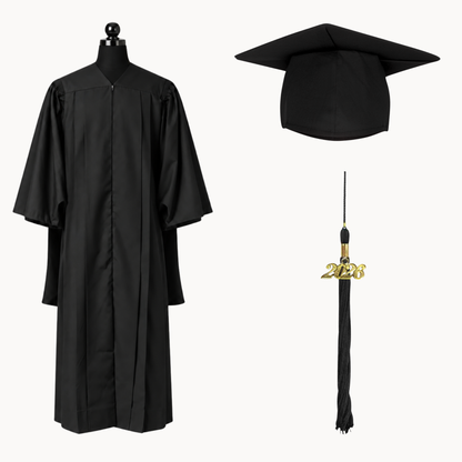 Premium Matte Fluted Master Graduation Gown, Cap & Tassel Package