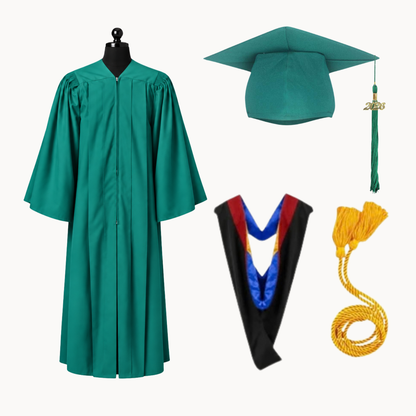 Premium Matte Fluted Bachelor Graduation Package | Gown, Cap, Tassel, Hood & Honor Cord
