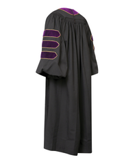 Super Deluxe Doctoral Academic Gown Only - Purple with Gold Piping