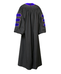 Super Deluxe Doctoral Academic Gown Only - Royal Blue with Gold Piping