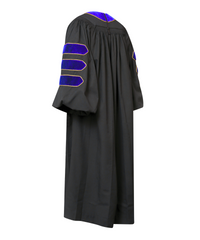 Super Deluxe Doctoral Academic Gown Only - Royal Blue with Gold Piping