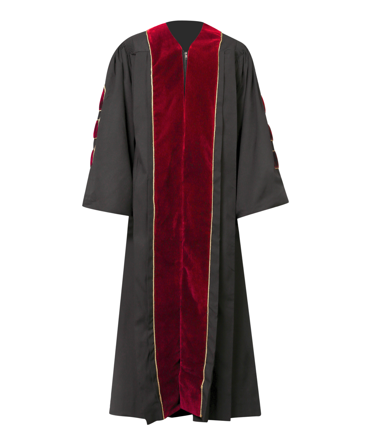 Super Deluxe Doctoral Academic Gown Only - Red with Gold Piping