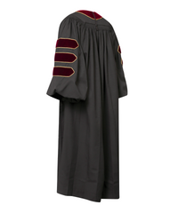 Super Deluxe Doctoral Gown Tam - Maroon Trim with Gold Piping