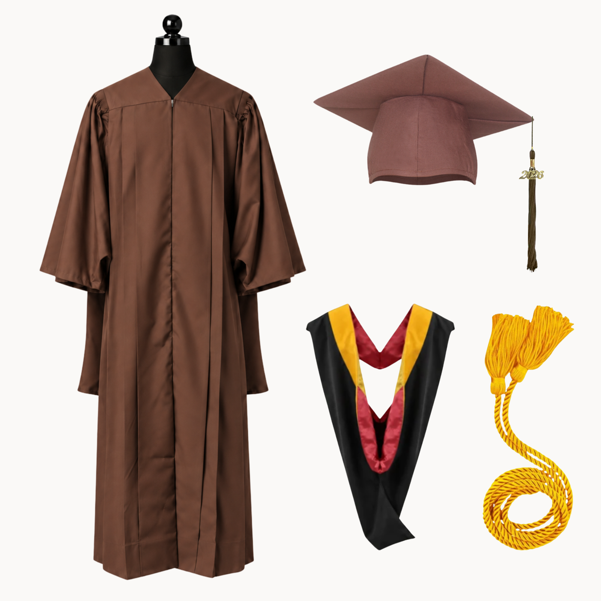 Premium Matte Fluted Master Graduation Package | Gown, Cap, Tassel, Hood & Honor Cord