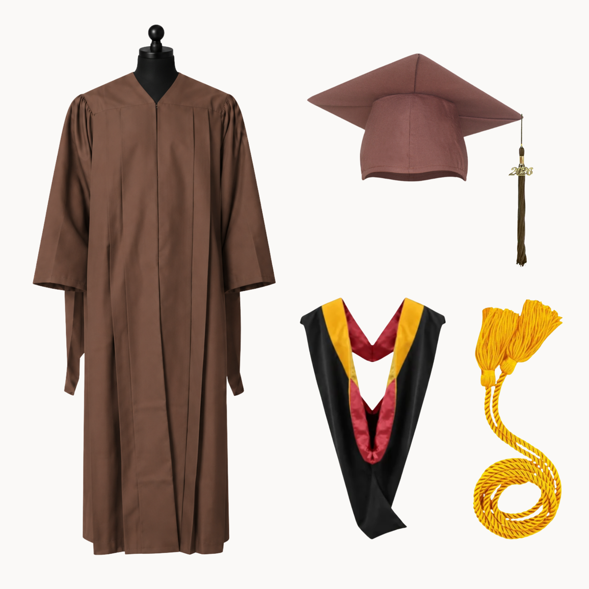 Classic Matte Gathered Master Graduation Package | Gown, Cap, Tassel, Hood & Honor Cord