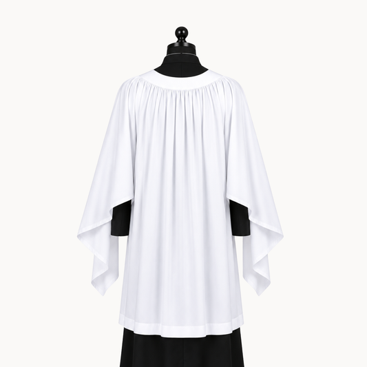 Premium Pointed-Sleeve Surplice – White | Adults & Children | Church Choir & Clergy Vestment