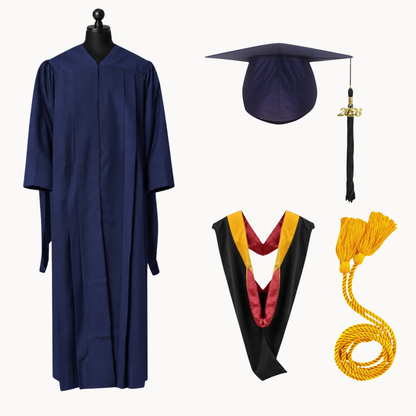 Classic Matte Gathered Master Graduation Package | Gown, Cap, Tassel, Hood & Honor Cord