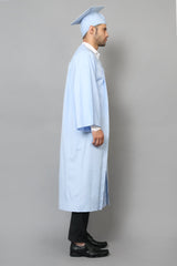 Light Blue  High School Cap Tassel  and Gown Set Matte