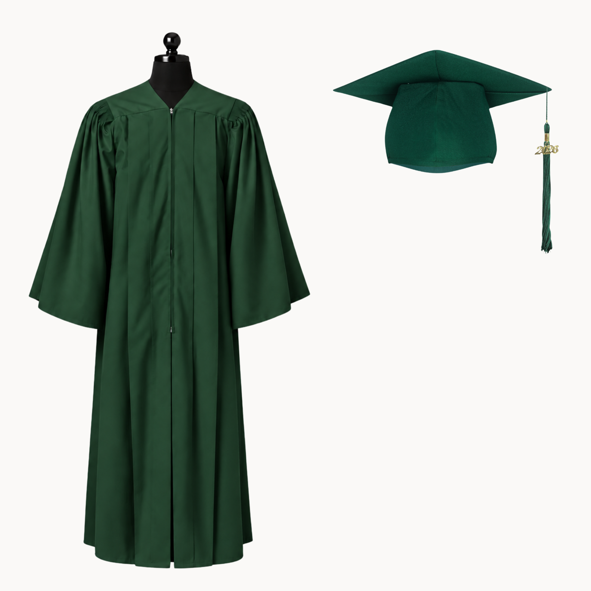 Premium Matte Fluted Bachelor Graduation Gown, Cap & Tassel