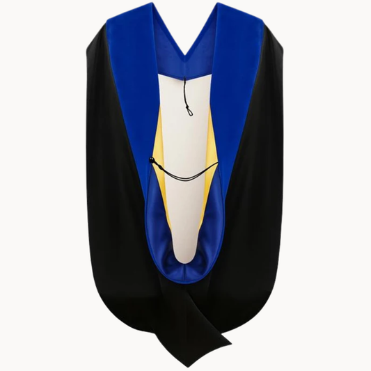 Phd Hood Dark Blue Velvet - Royal Blue & Gold