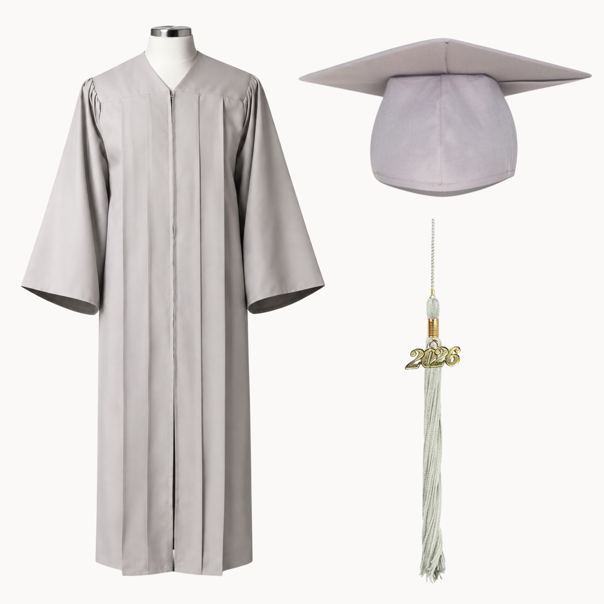 Classic Gathered Bachelor Graduation Gown, Cap & Tassel Package