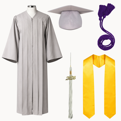 High School Graduation Cap, Gown, Tassel, Stole & Honor Cord Package | 15 Colors