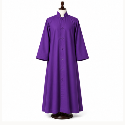 Traditional Choir Cassock, Adults & Children, Premium Matte Finish, Multiple Colors Available