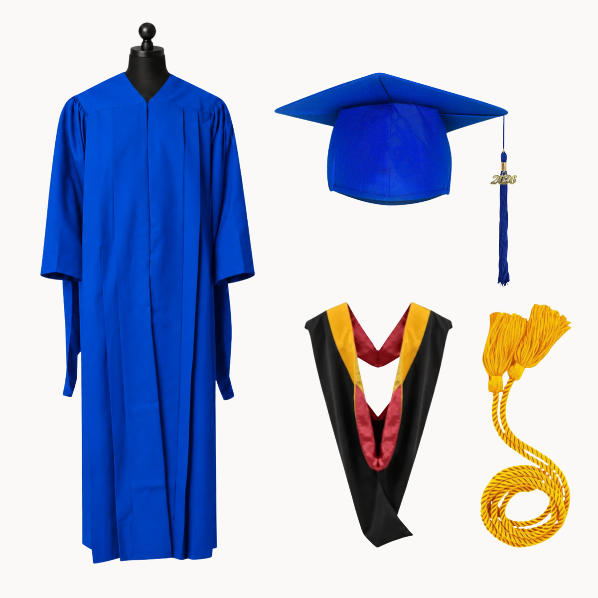 Classic Matte Gathered Master Graduation Package | Gown, Cap, Tassel, Hood & Honor Cord
