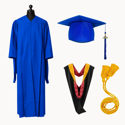 Classic Matte Gathered Master Graduation Package | Gown, Cap, Tassel, Hood & Honor Cord