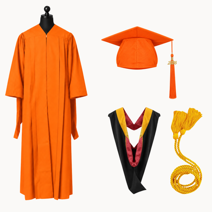 Classic Matte Gathered Master Graduation Package | Gown, Cap, Tassel, Hood & Honor Cord