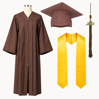 High School Graduation Cap, Gown, Tassel & Stole Package | Premium Matte Finish – 15 Colors