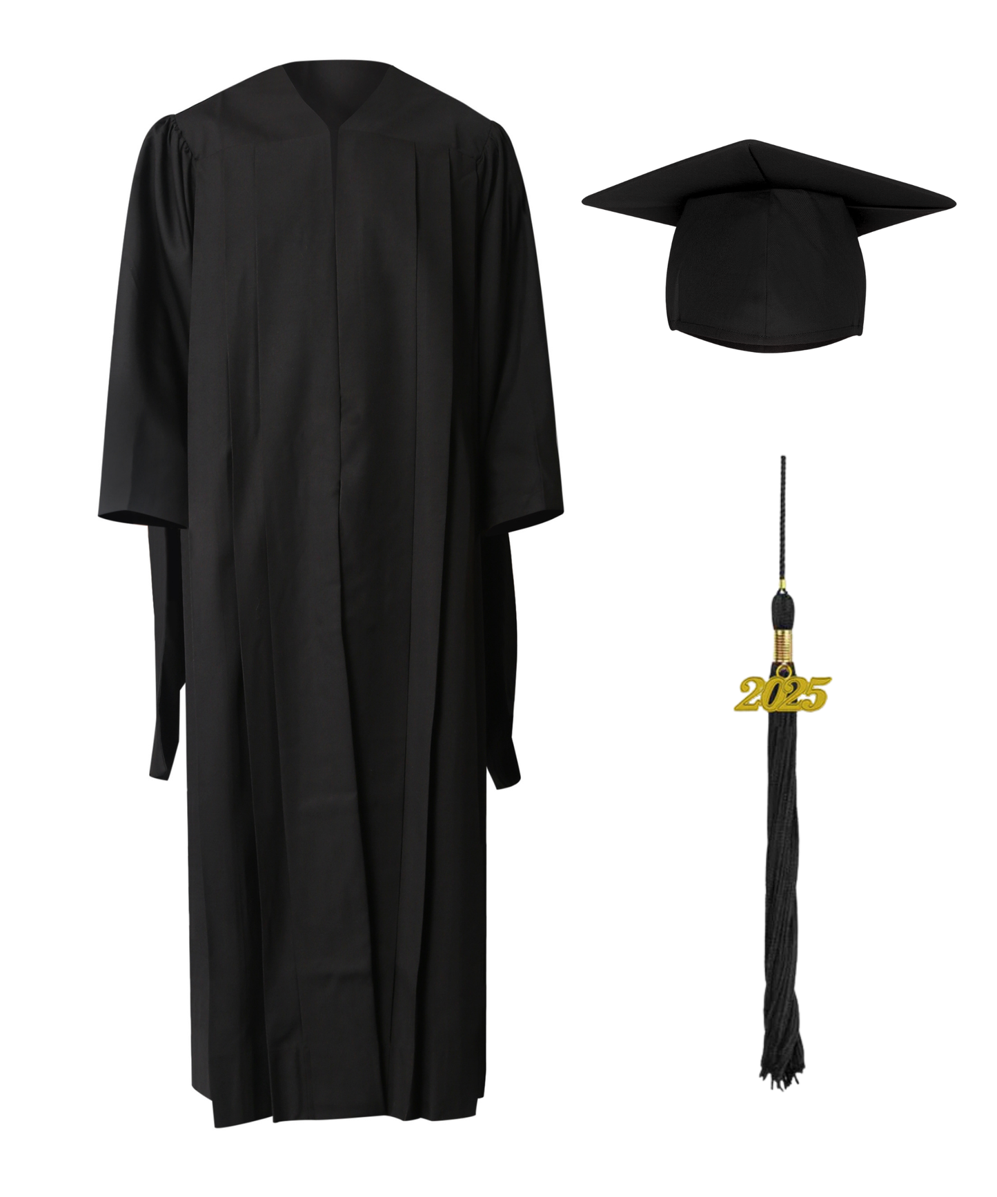 Classic Gathered Master Graduation Gown Cap Tassel Package