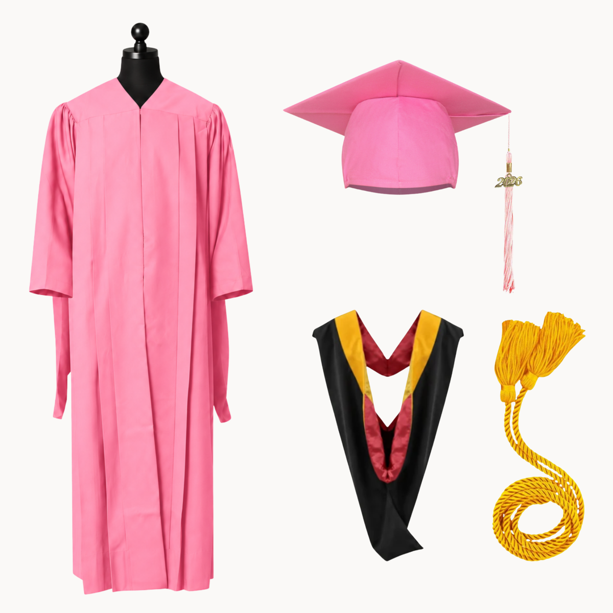 Classic Matte Gathered Master Graduation Package | Gown, Cap, Tassel, Hood & Honor Cord