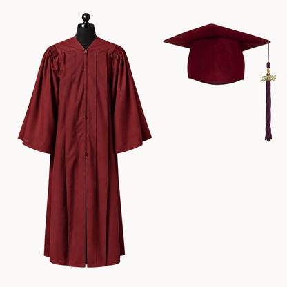 Premium Matte Fluted Bachelor Graduation Gown, Cap & Tassel