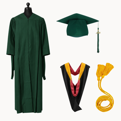 Classic Matte Gathered Master Graduation Package | Gown, Cap, Tassel, Hood & Honor Cord