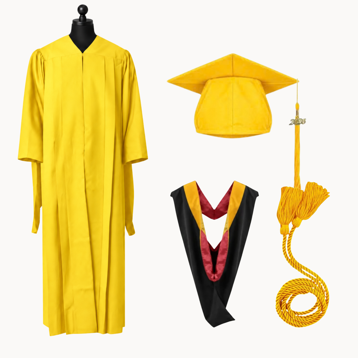 Classic Matte Gathered Master Graduation Package | Gown, Cap, Tassel, Hood & Honor Cord