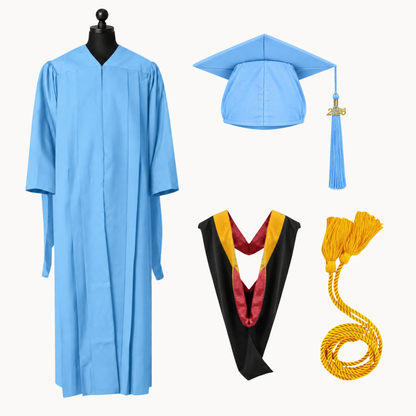 Classic Matte Gathered Master Graduation Package | Gown, Cap, Tassel, Hood & Honor Cord