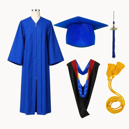 Classic Matte Gathered Bachelor Graduation Package | Gown, Cap, Tassel, Hood & Honor Cord