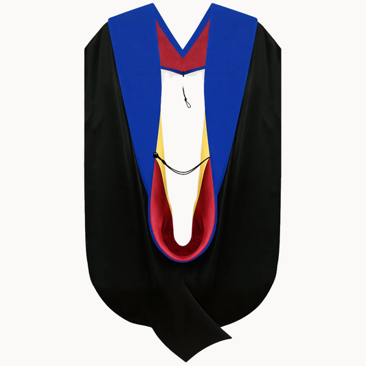 Phd Hood Royal Blue Velvet - Red & Gold