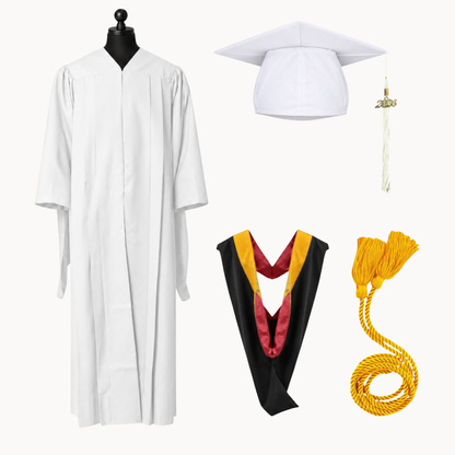 Classic Matte Gathered Master Graduation Package | Gown, Cap, Tassel, Hood & Honor Cord