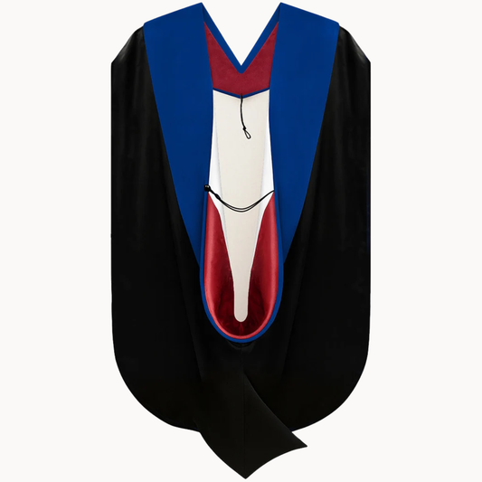 Phd Hood Royal Blue Velvet - Red & White