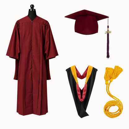 Premium Matte Fluted Master Graduation Package | Gown, Cap, Tassel, Hood & Honor Cord