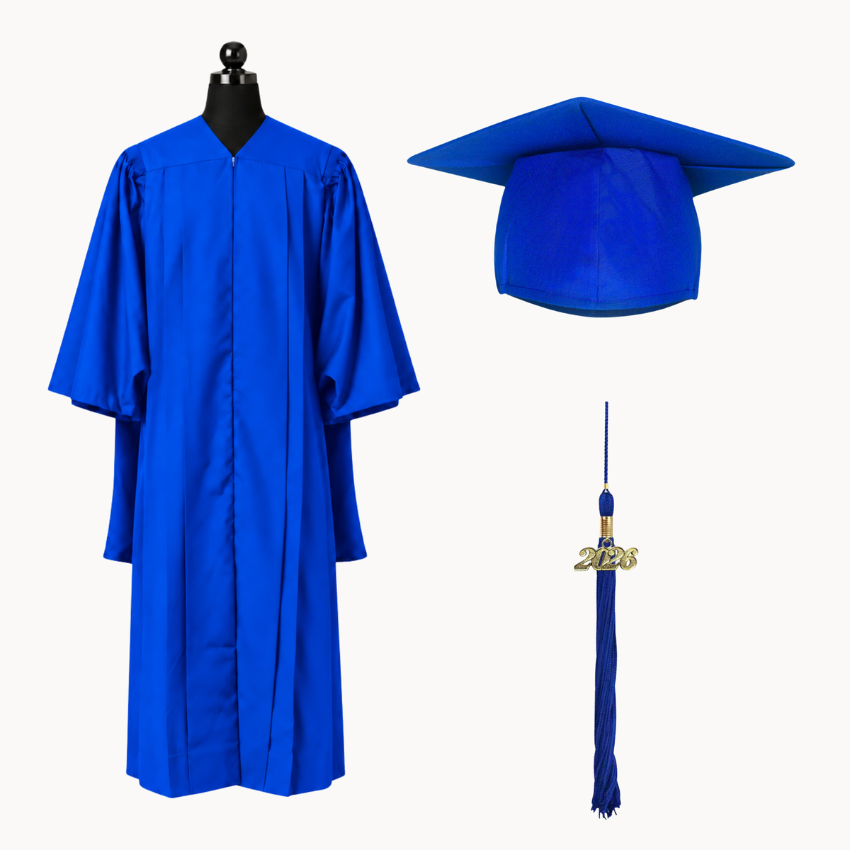 Premium Matte Fluted Master Graduation Gown, Cap & Tassel Package
