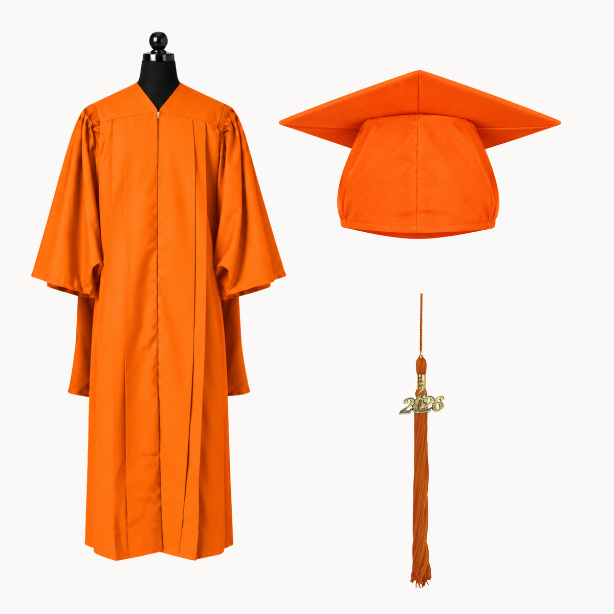 Premium Matte Fluted Master Graduation Gown, Cap & Tassel Package