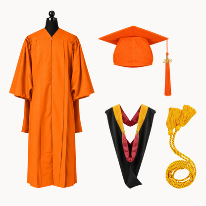 Premium Matte Fluted Master Graduation Package | Gown, Cap, Tassel, Hood & Honor Cord