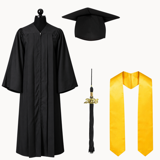 Kindergarten Graduation Cap, Gown, Tassel & Stole Package | Premium Matte Finish – 15 Colors