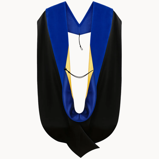 Phd Hood Royal Blue Velvet - Royal blue & Gold