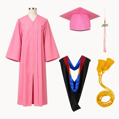 Classic Matte Gathered Bachelor Graduation Package | Gown, Cap, Tassel, Hood & Honor Cord