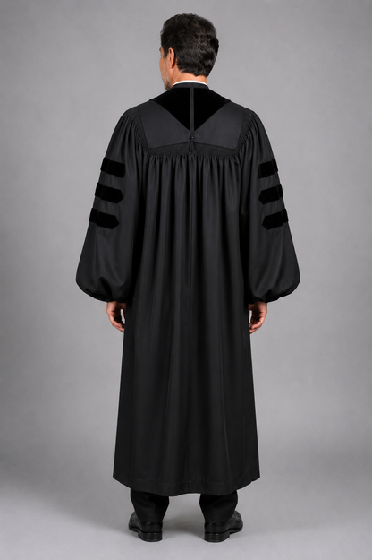 Premium Deluxe Black Clergy Robe