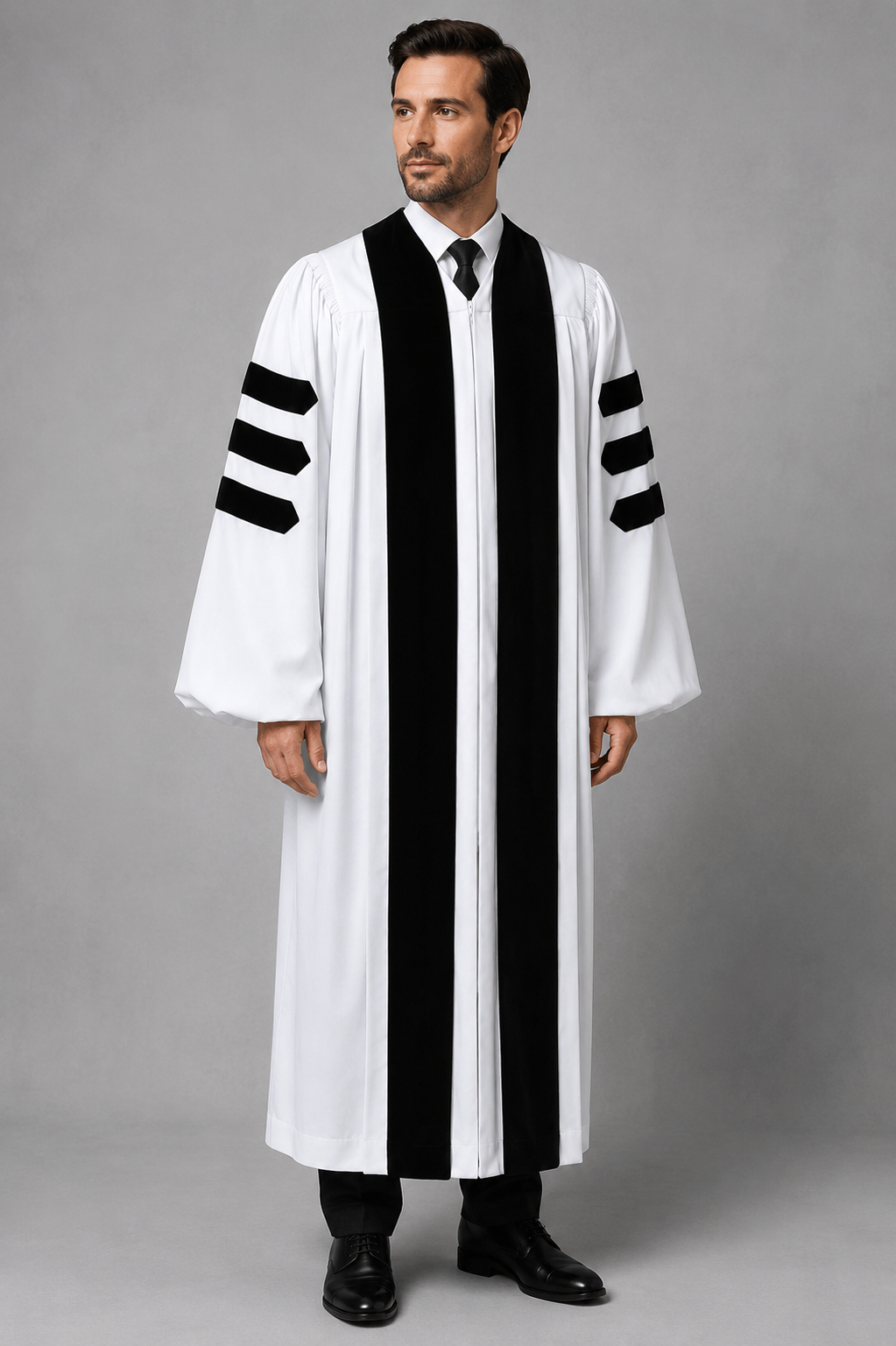 Premium Deluxe White Clergy Robe