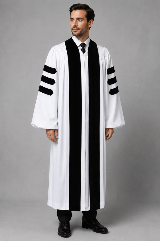 Premium Deluxe White Clergy Robe