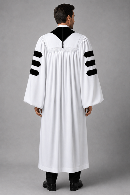 Premium Deluxe White Clergy Robe