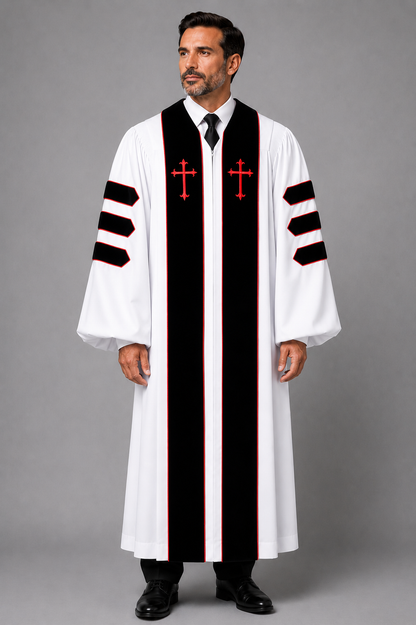 Premium Deluxe White Dr. of Divinity Clergy Robe