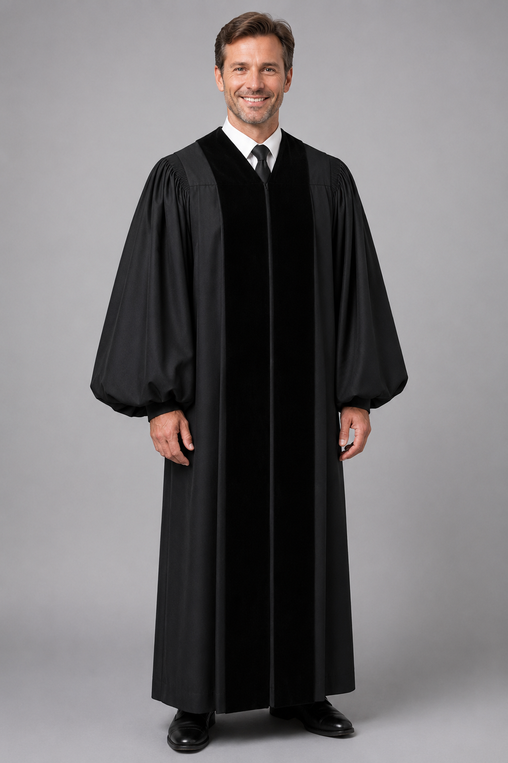 Traditional Front Velvet Geneva Clergy Robe