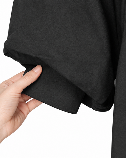 Super Deluxe Black Doctoral Gown Tam & Hood - with Gold Piping