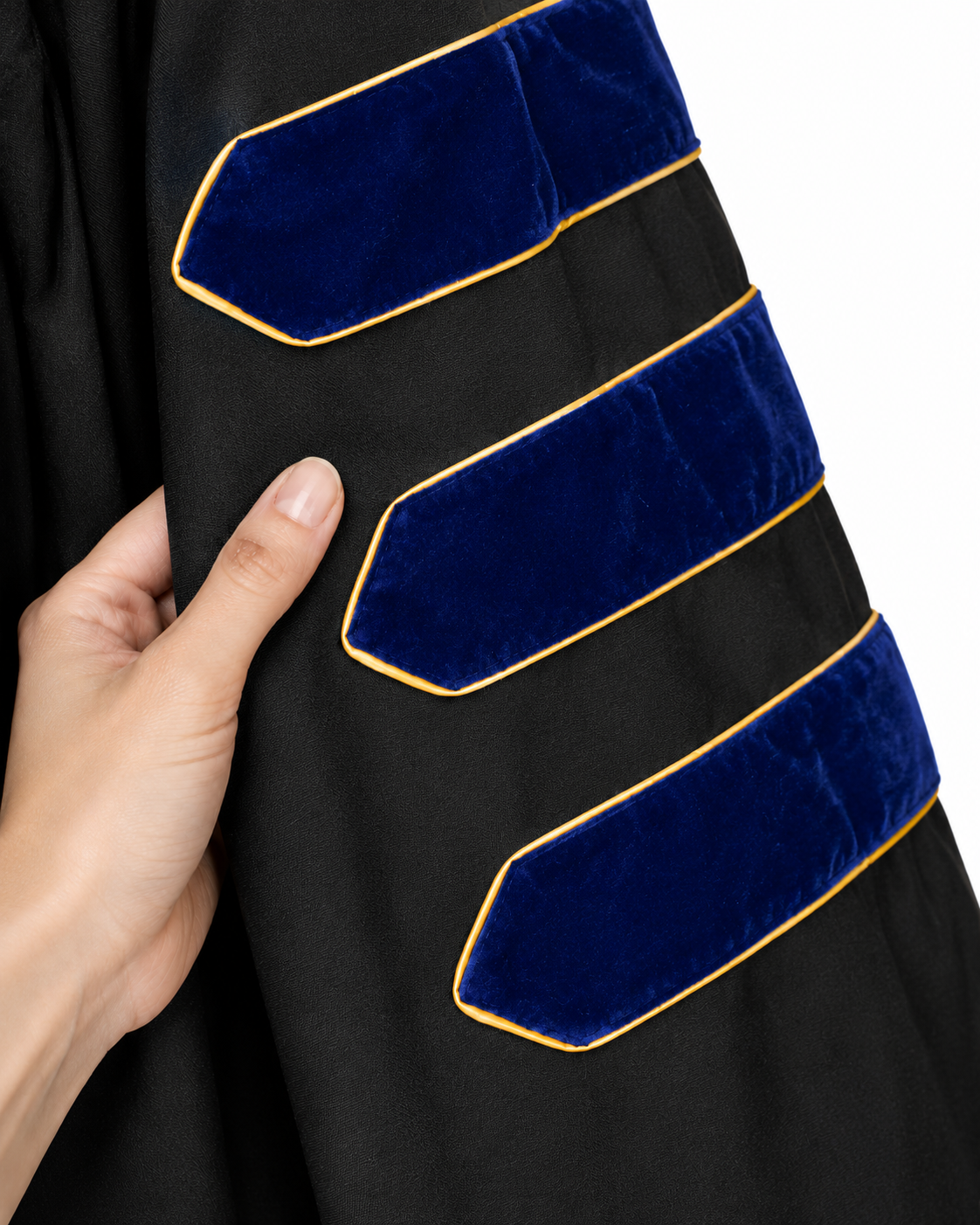 Super Deluxe Doctoral Academic Gown Only - Royal Blue with Gold Piping