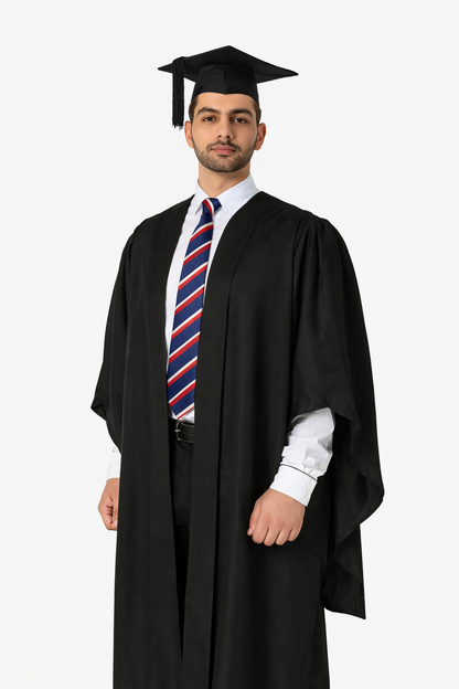 Deluxe Fluted Bachelor Graduation Gown & Mortarboard