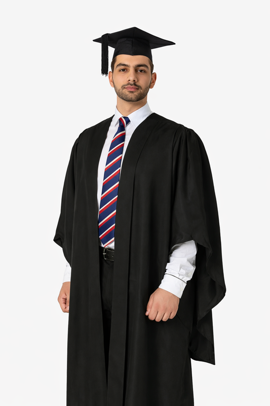 Deluxe Fluted Bachelor Graduation Gown & Mortarboard