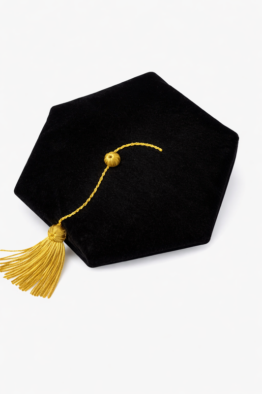 Black Deluxe Doctorate Tam – 4-6-8 Sided Available