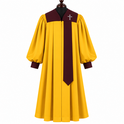 Covenant  Choir gold Robe – Multiple Sizes & Yoke Color Options